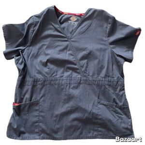 Sz 2x Gray Dickies Scrub Top NWOT